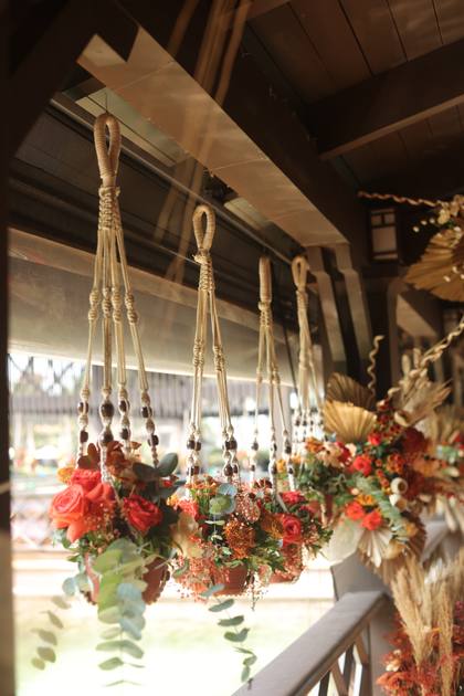 Floral detail and Ceiling — wedding decor — ITC Grand Goa